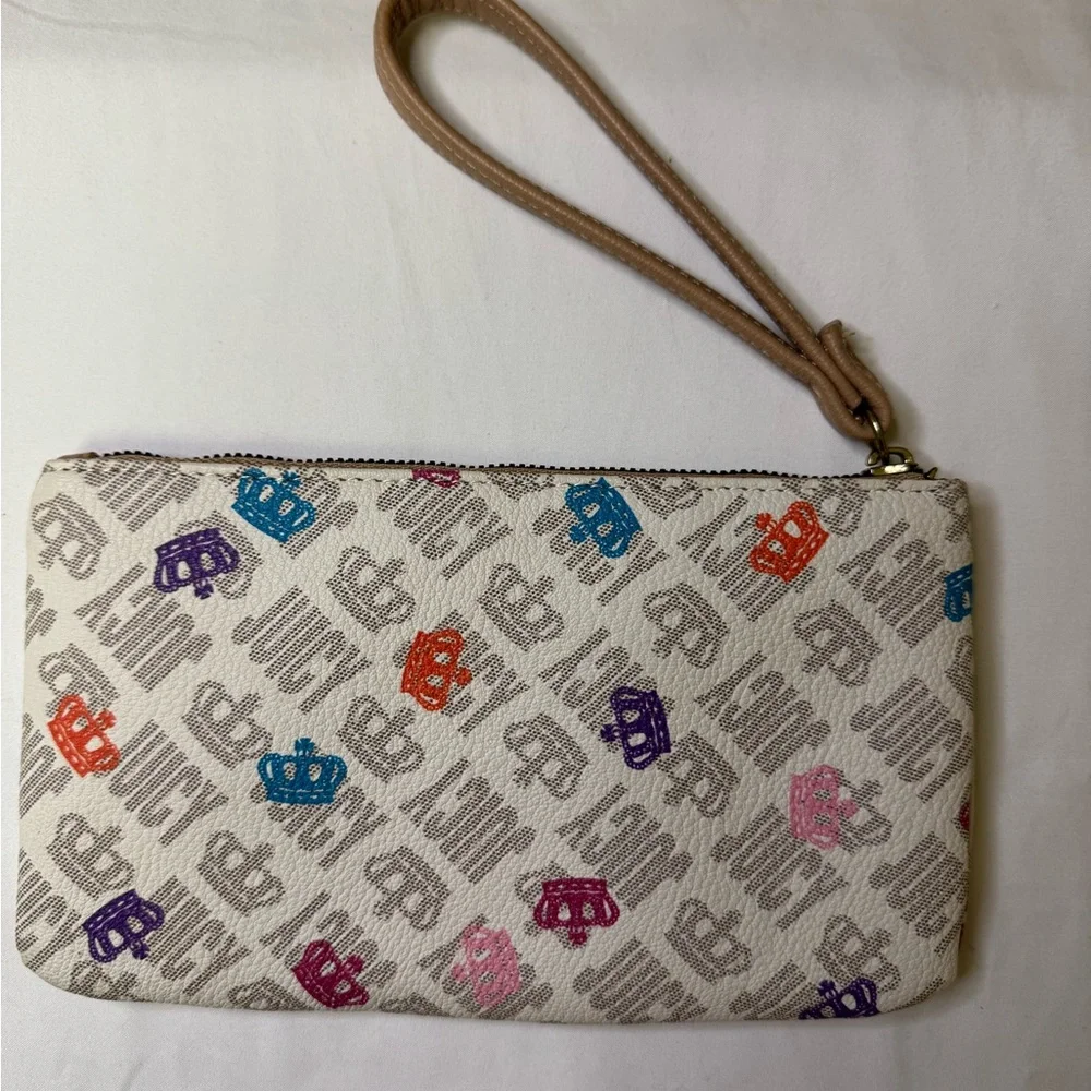 Juicy Couture Multicolor‎ Crown Logo Wristlet Pouch